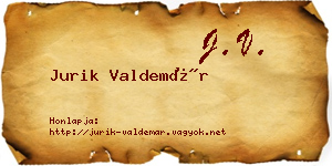 Jurik Valdemár névjegykártya